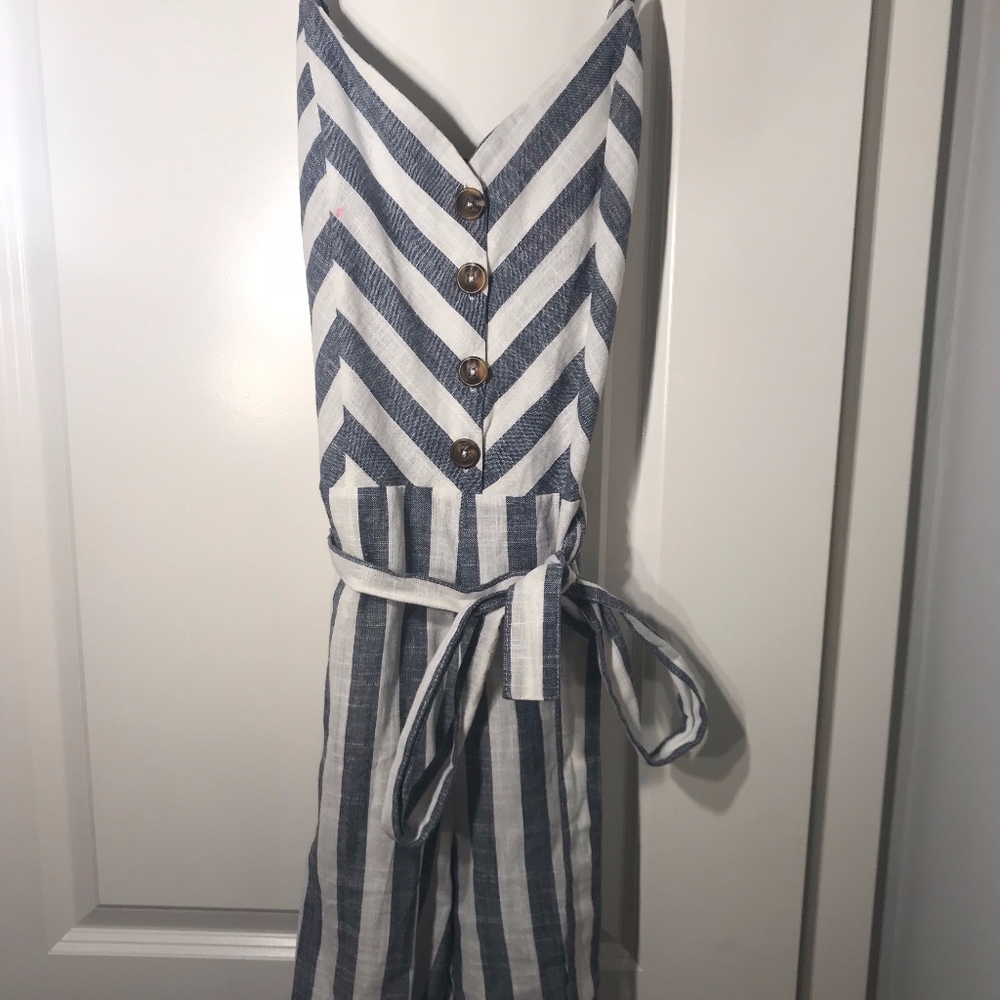 Kensie Jeans Jumpsuit Chevron| Sz L